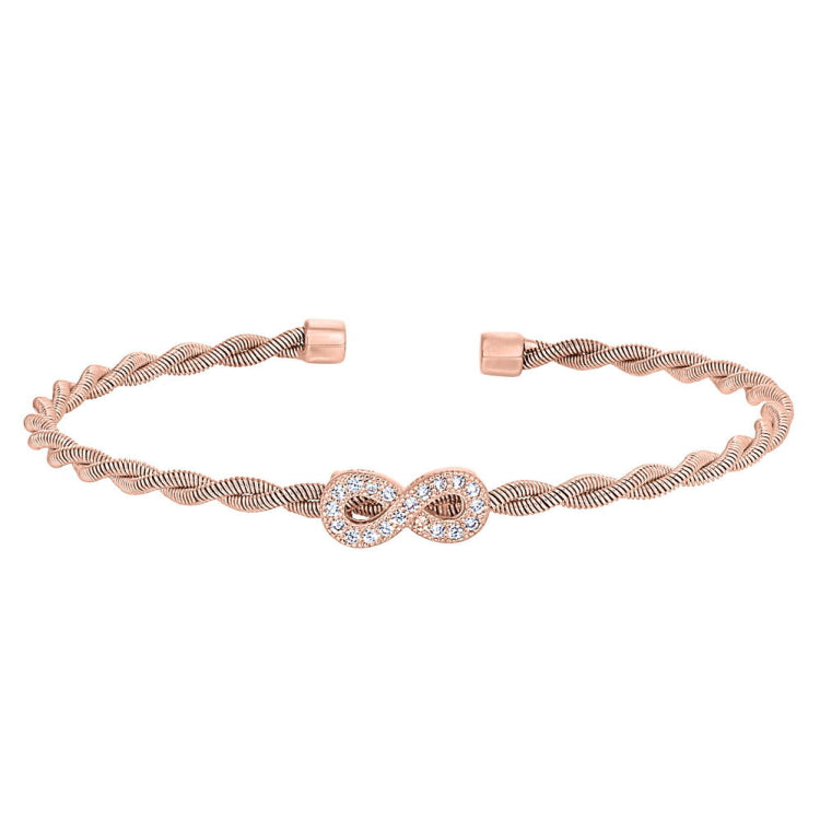 Twisted Cable Cuff Bracelet with Central Infinity