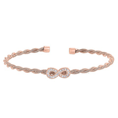Twisted Cable Cuff Bracelet with Central Infinity
