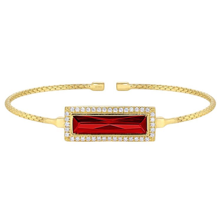 Rectangle Birthstone Cuff Bracelet - January