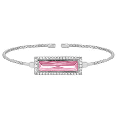 Rectangle Birthstone Cuff Bracelet - October