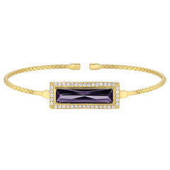 Rectangle Birthstone Cuff Bracelet - February