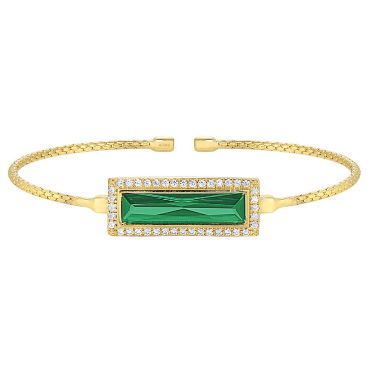 Rectangle Birthstone Cuff Bracelet - May