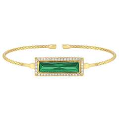 Rectangle Birthstone Cuff Bracelet - May