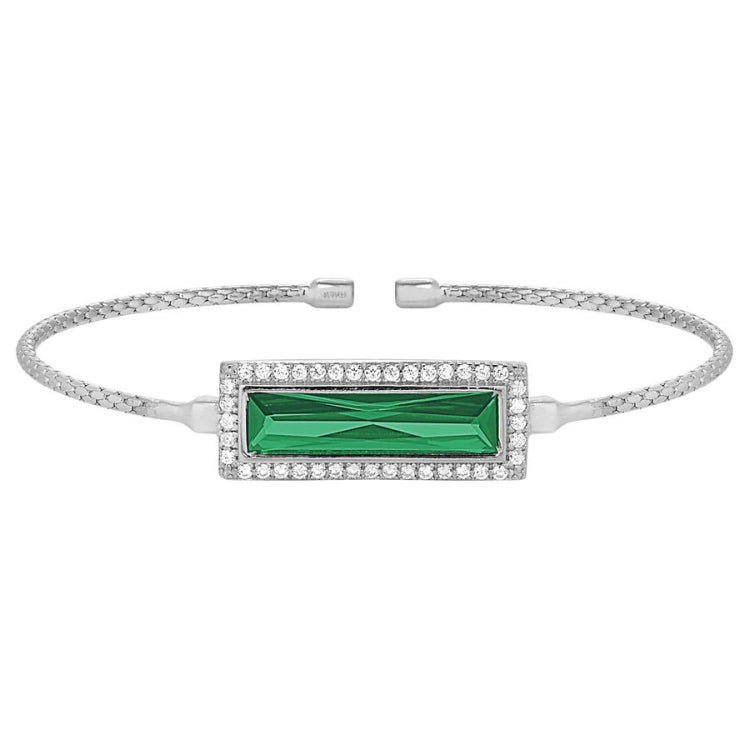 Rectangle Birthstone Cuff Bracelet - May