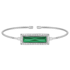 Rectangle Birthstone Cuff Bracelet - May