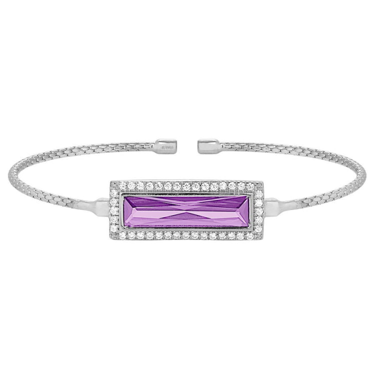 Rectangle Birthstone Cuff Bracelet - June