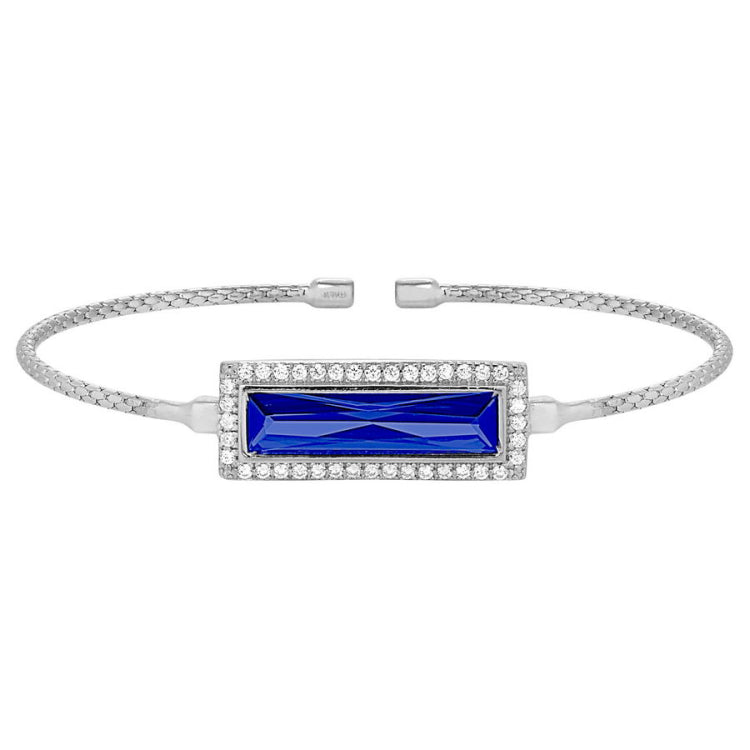 Rectangle Birthstone Cuff Bracelet - September
