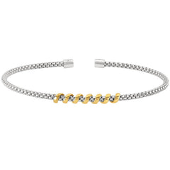 Thin Central Coil Wrap Cable Cuff Bracelet