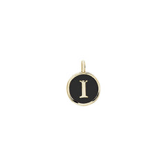 Black Enamel Initial Charm