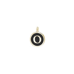 Black Enamel Initial Charm