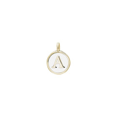 White Enamel Initial Charm