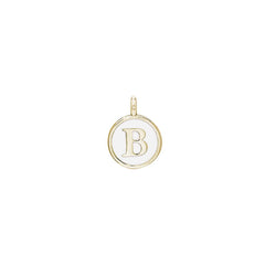 White Enamel Initial Charm