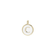 White Enamel Initial Charm