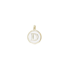 White Enamel Initial Charm