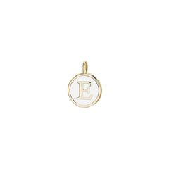 White Enamel Initial Charm