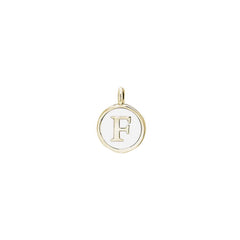 White Enamel Initial Charm