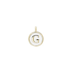 White Enamel Initial Charm