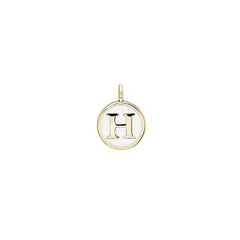 White Enamel Initial Charm