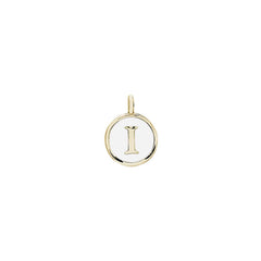 White Enamel Initial Charm