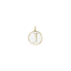 White Enamel Initial Charm