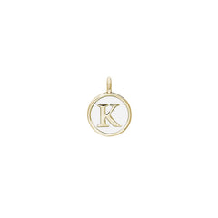 White Enamel Initial Charm