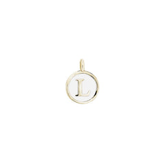 White Enamel Initial Charm