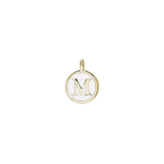White Enamel Initial Charm