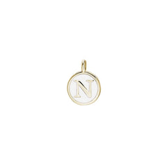 White Enamel Initial Charm