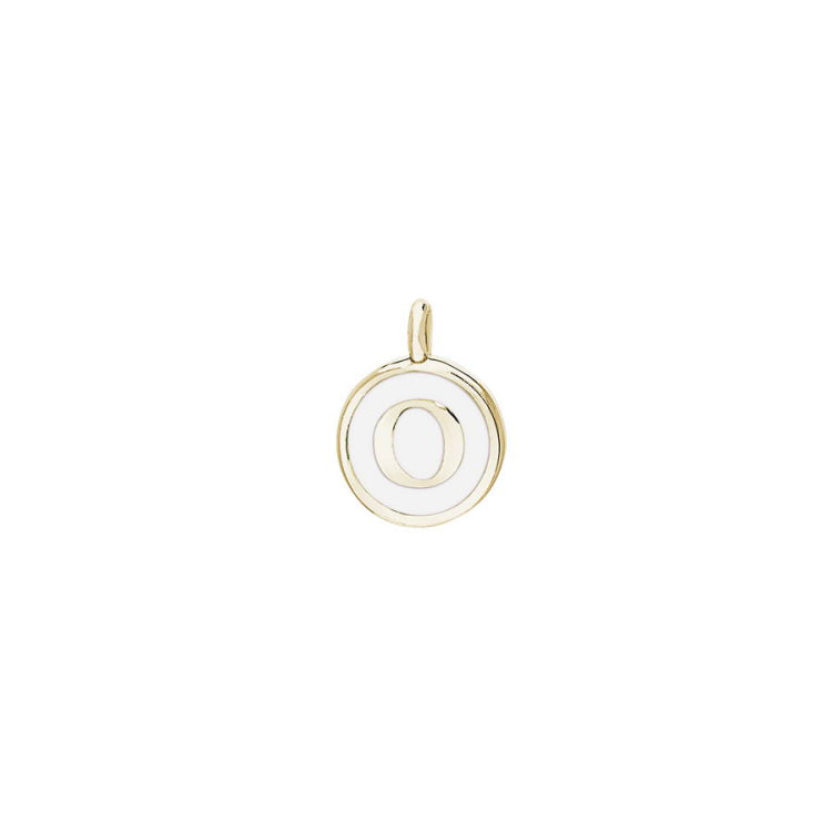 White Enamel Initial Charm