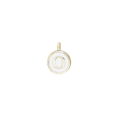 White Enamel Initial Charm