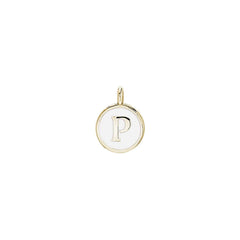 White Enamel Initial Charm