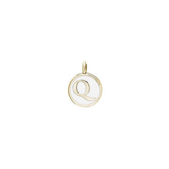 White Enamel Initial Charm