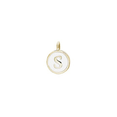 White Enamel Initial Charm