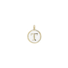 White Enamel Initial Charm