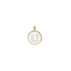 White Enamel Initial Charm