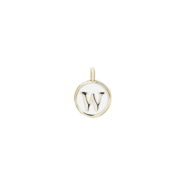 White Enamel Initial Charm