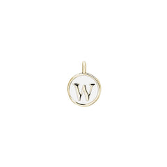 White Enamel Initial Charm
