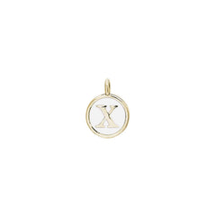 White Enamel Initial Charm