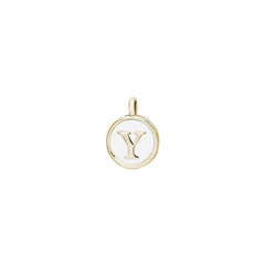 White Enamel Initial Charm