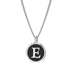 Black Enamel Initial Pendant