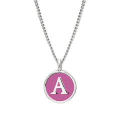 Pink Enamel Initial Pendant
