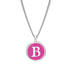 Pink Enamel Initial Pendant