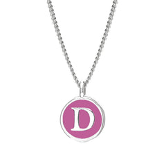Pink Enamel Initial Pendant