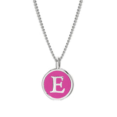 Pink Enamel Initial Pendant