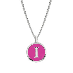Pink Enamel Initial Pendant