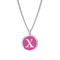 Pink Enamel Initial Pendant