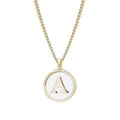 White Enamel Initial Pendant