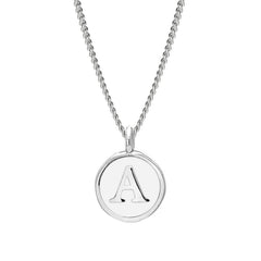 White Enamel Initial Pendant