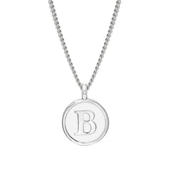 White Enamel Initial Pendant