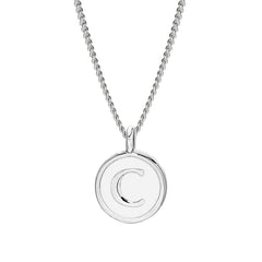 White Enamel Initial Pendant